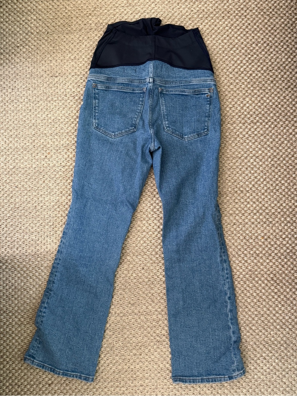 Madewell Navy-Panel Blue Kick-Out Maternity Jeans - Picture 3 of 5